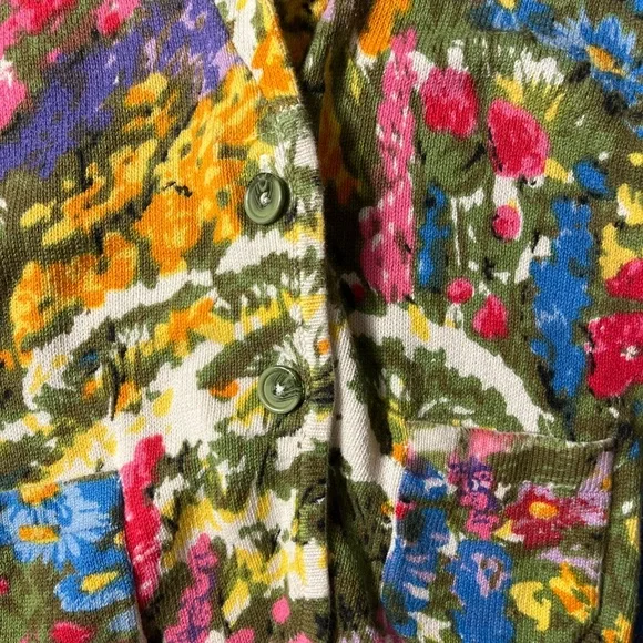 Floral Anthropologie Multicolor Knit Blazer/Cardigan Jacket - Women XS - Picture 4 of 4